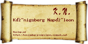 Königsberg Napóleon névjegykártya